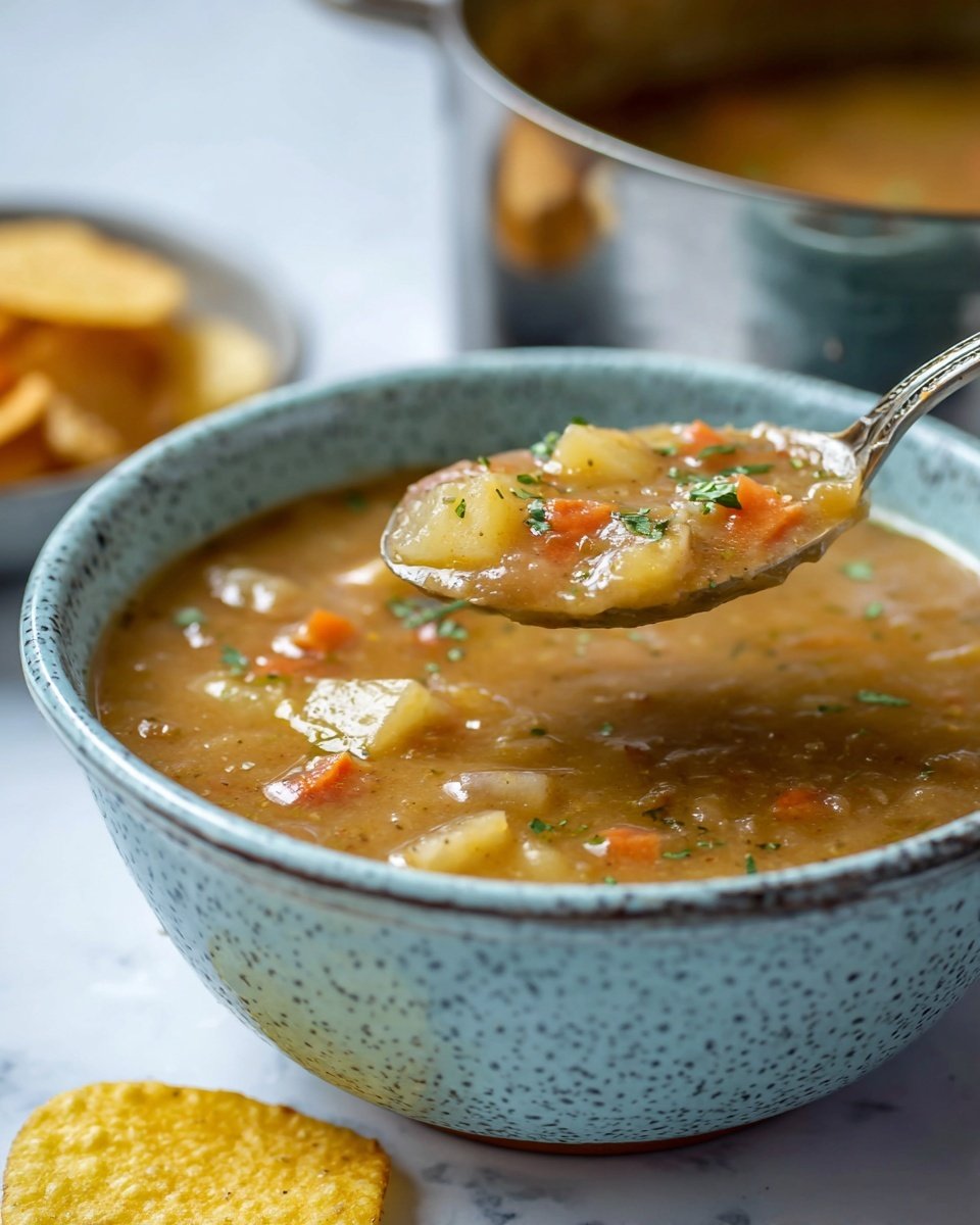 Pinto Bean Soup with Roasted Tomatoes and Spiced Vegetables Recipe - Recipe Image — Pinto Bean Soup with Roasted Tomatoes and Spiced Vegetables, hearty bean soup, vegetarian comfort food, easy bean soup recipe, smoky tomato soup