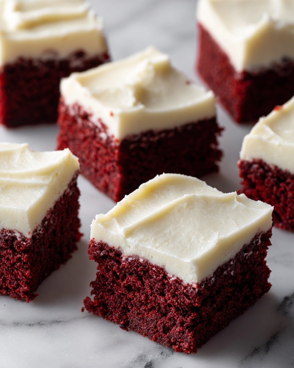 Red Velvet Brownies with Cream Cheese Frosting Recipe - Recipe Image — Red Velvet Brownies with Cream Cheese Frosting, rich chocolate brownies with red velvet flavor, easy red velvet brownies, homemade red velvet desserts, party favorite red velvet treats