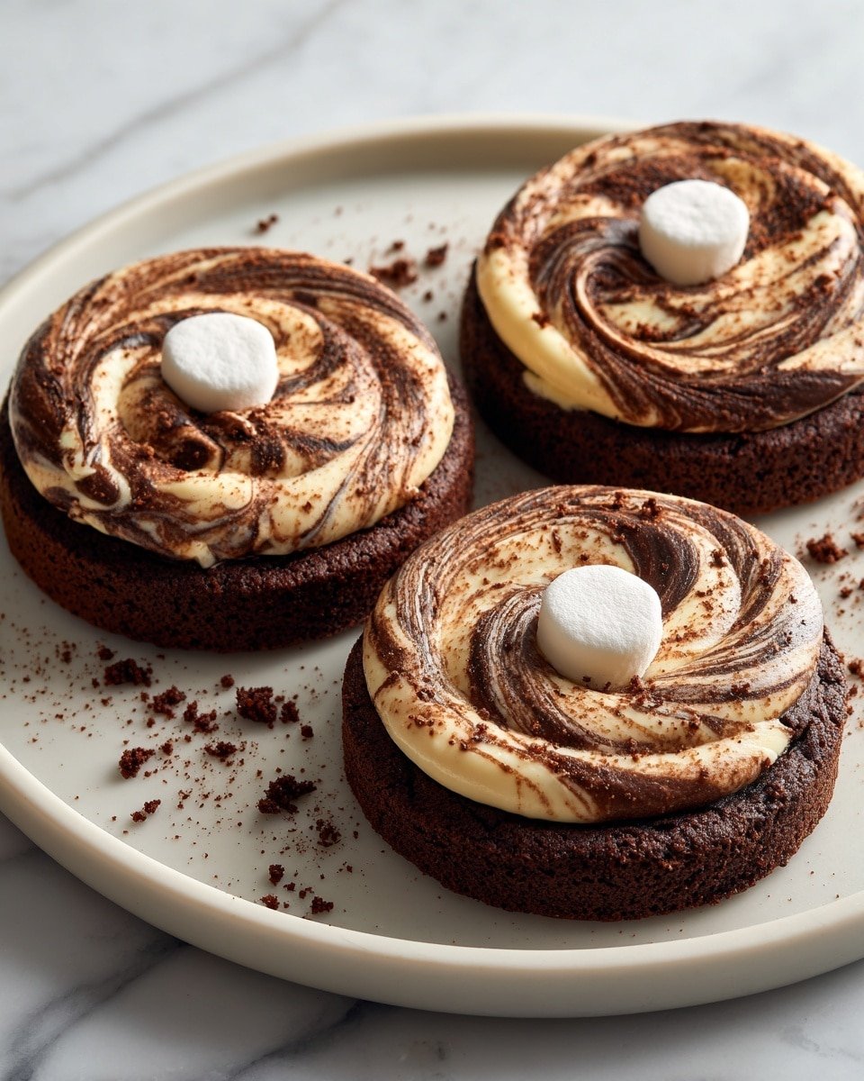 Chocolate Marshmallow Swirl Cookies Recipe - Recipe Image — Chocolate Marshmallow Swirl Cookies, chocolate cookies with marshmallow, gooey marshmallow cookies, easy chocolate marshmallow cookies, homemade swirl cookies