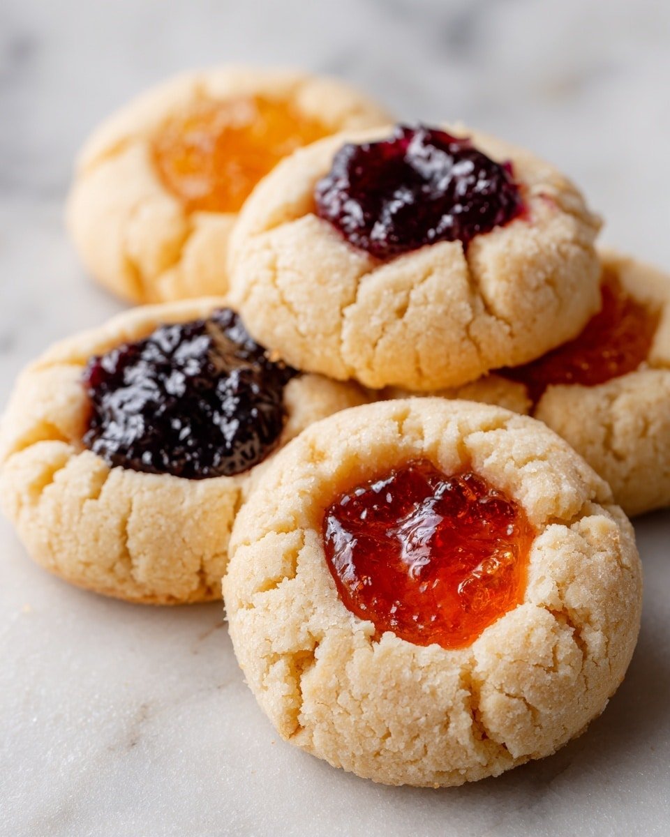 Best Christmas Thumbprint Cookies Recipe - Recipe Image — Best Christmas Thumbprint Cookies, Christmas Thumbprint Cookies, Festive Holiday Cookies, Easy Thumbprint Cookie Recipe, Holiday Baking Cookies