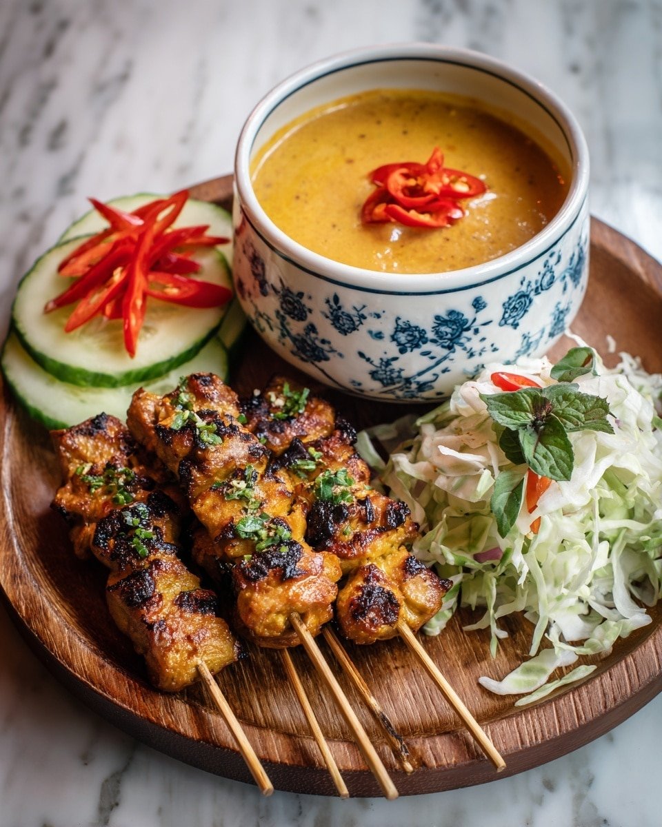 Easy Thai Chicken Satay & Peanut Sauce Recipe - Recipe Image — Thai Chicken Satay, Easy Thai Chicken Satay & Peanut Sauce, Chicken Satay with Peanut Sauce, Thai grilled chicken, simple Thai dinner