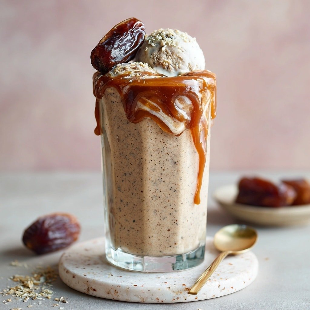 Better-Than-Palm-Springs Date Shake Recipe - Recipe Image — Better-Than-Palm-Springs Date Shake, healthy date shake, creamy caramel date smoothie, nourishing fruit milkshake, quick wholesome dessert