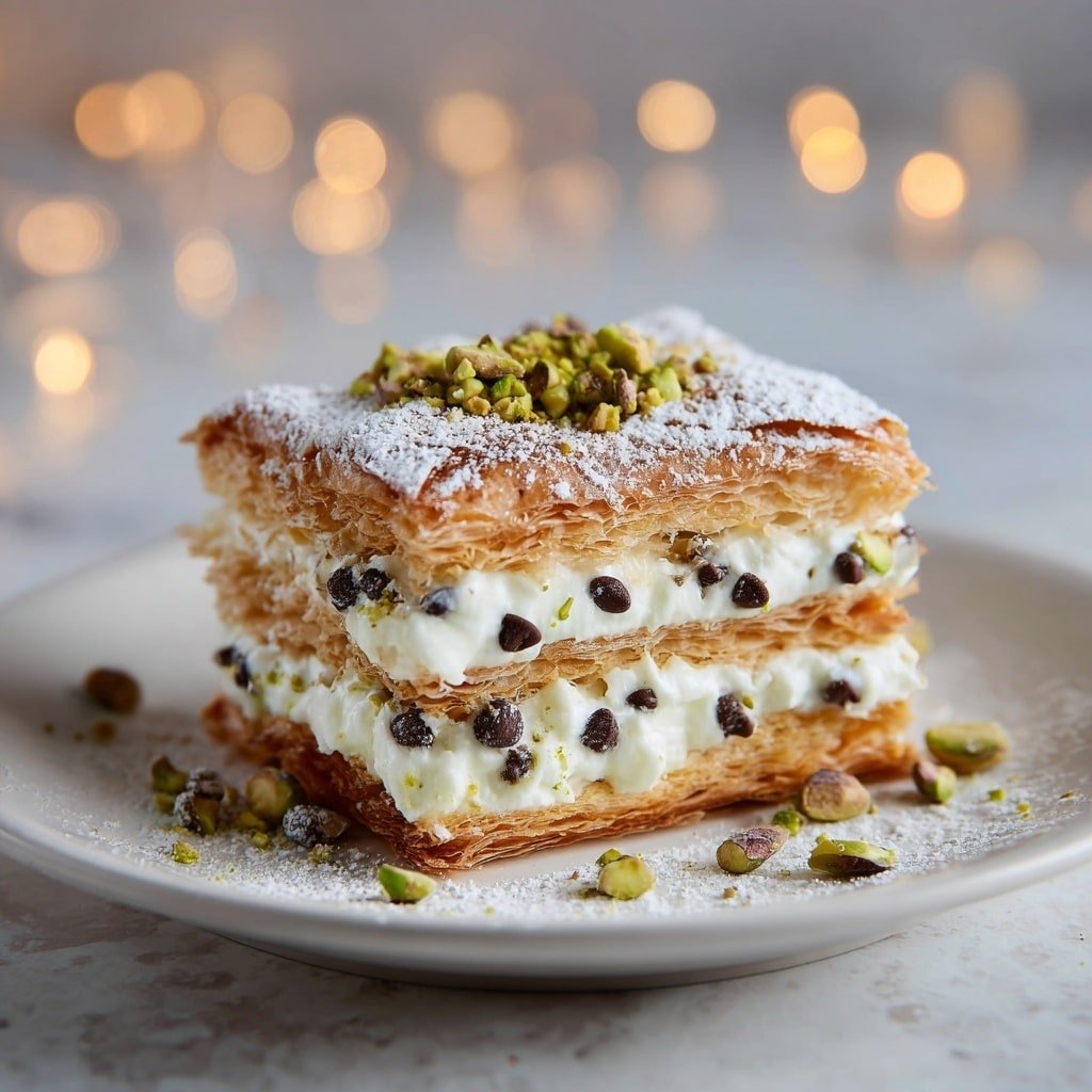 Cannoli Squares Easy Italian Dessert Recipe - Recipe Image — Cannoli Squares Italian dessert, easy Italian dessert, no-bake cannoli squares, creamy ricotta dessert, quick Italian sweet treat