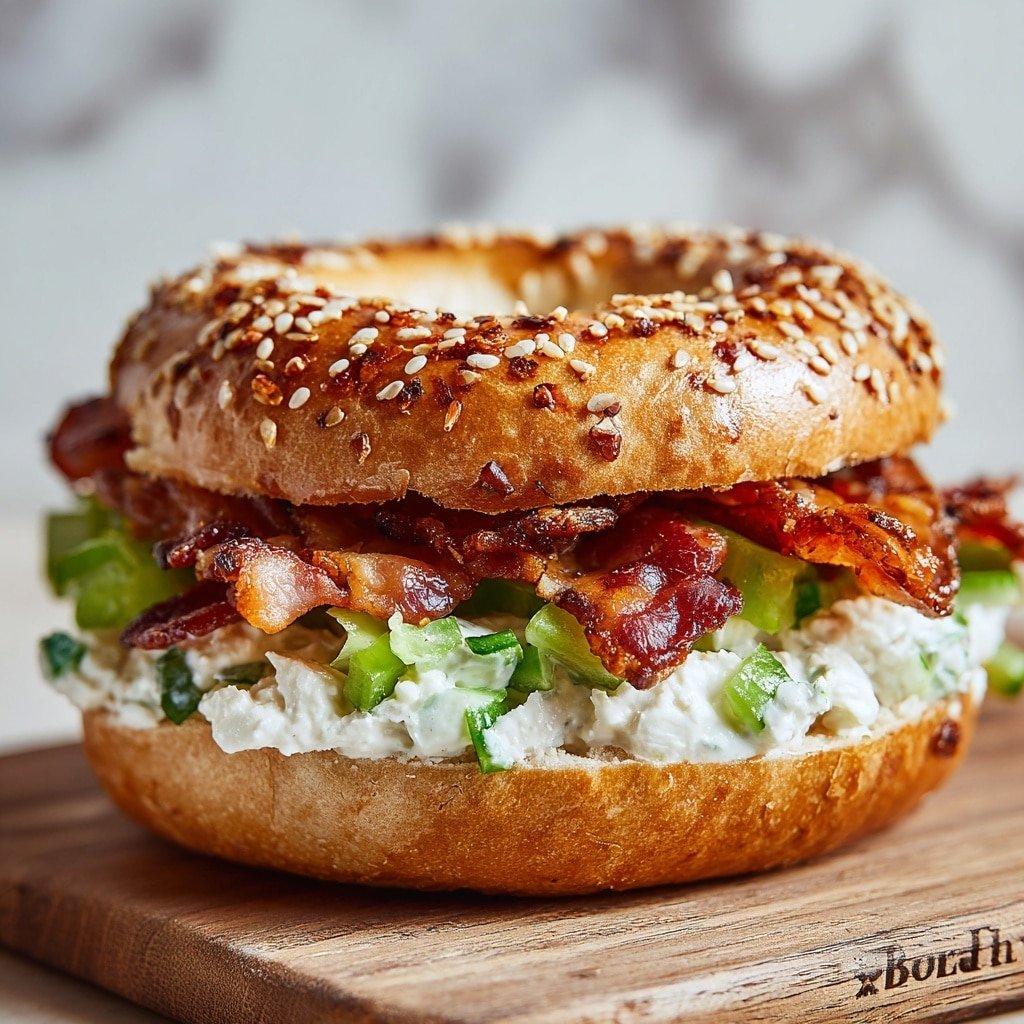 California BLT Chopped Bagel Recipe - Recipe Image — California BLT Chopped Bagel, bacon avocado bagel sandwich, easy brunch recipes, savory breakfast ideas, healthy lunch recipes