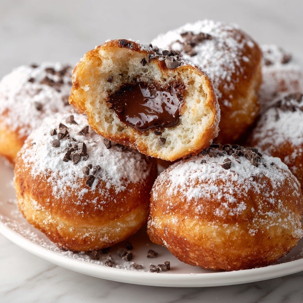 Nutella Churro Bombs Recipe - Recipe Image — Nutella Churro Bombs, churro dessert, chocolate hazelnut treat, easy churro recipes, sweet fried dessert