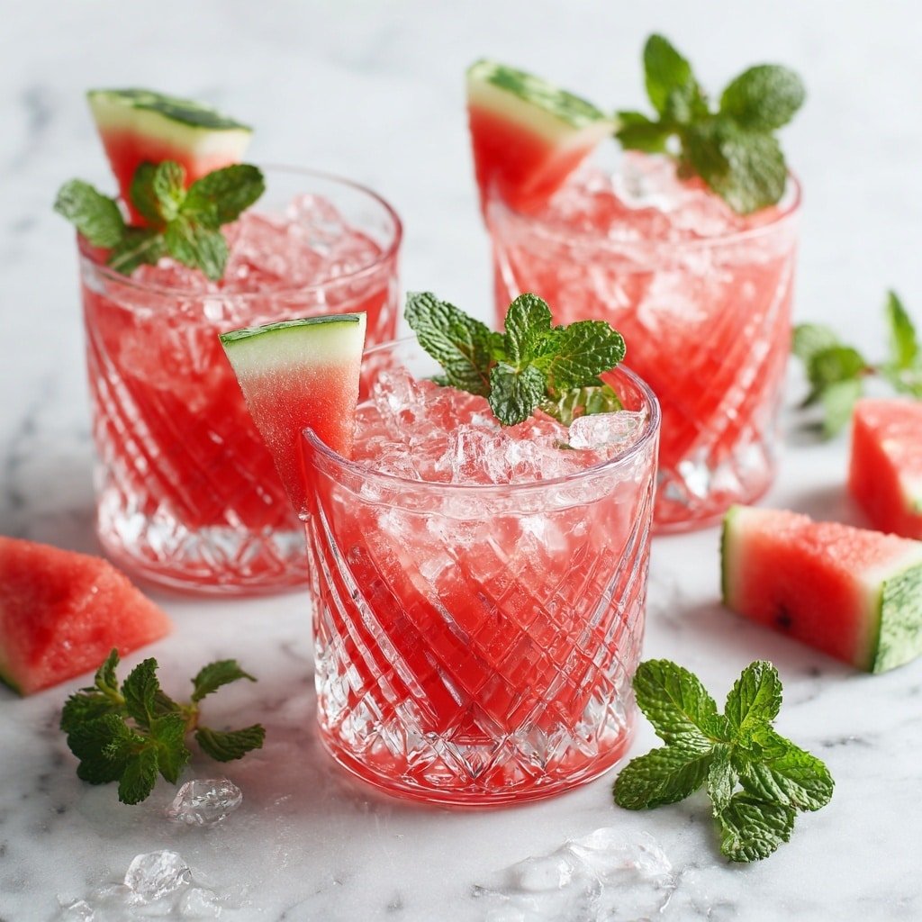Minty Melon Splash Recipe - Recipe Image — Minty Melon Splash, watermelon juice drink, refreshing summer beverages, mint drink recipes, sparkling lemonade coolers