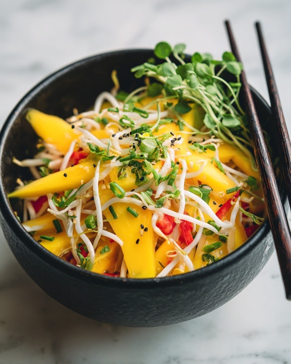 Simple Thai Mango Salad Recipe - Recipe Image — Simple Thai Mango Salad, Thai Mango Salad, Thai Mango Salad Ingredients, Fresh Thai Mango Salad, Easy Thai Mango Salad