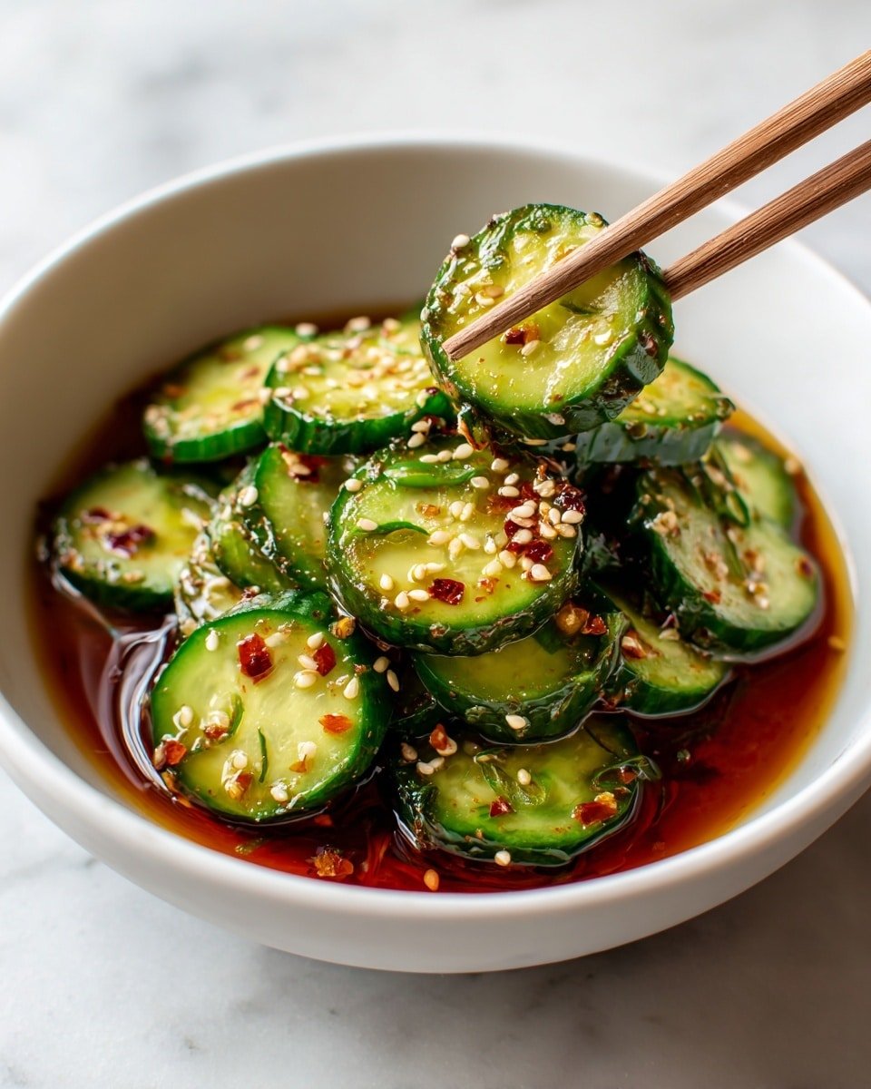 Easy Asian Cucumber Salad Recipe - Recipe Image — Asian Cucumber Salad, Asian Cucumber Salad recipe, easy cucumber salad, healthy cucumber side dish, quick Asian salad