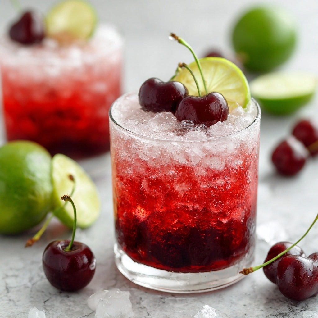 Cherry Limeade Recipe - Recipe Image — Cherry Limeade, Cherry Limeade drink, refreshing cherry limeade, homemade cherry limeade, fruity summer drinks