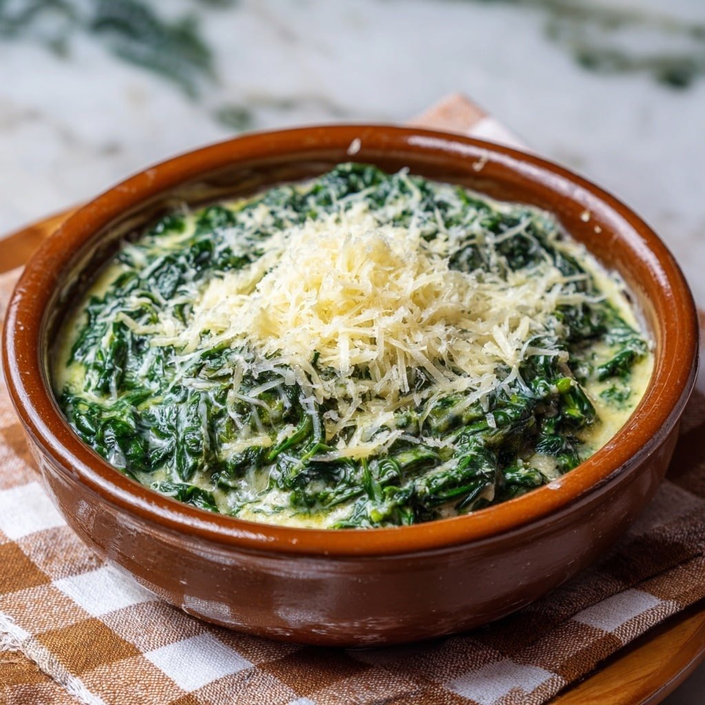 Creamed Spinach Recipe - Recipe Image — Creamed Spinach, creamed spinach side dish, easy creamed spinach, creamy vegetable side, classic creamed spinach