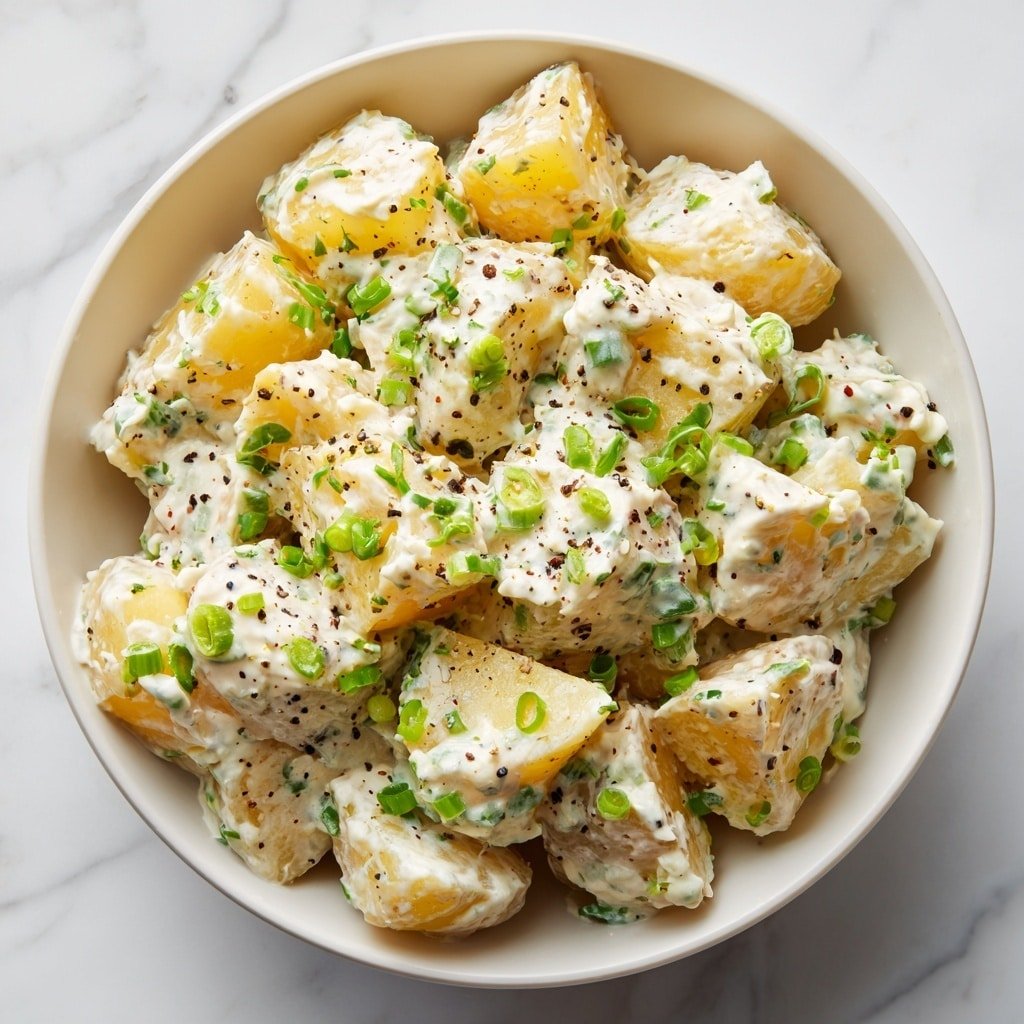 Crockpot Potato Salad Recipe - Recipe Image — Crockpot Potato Salad, easy slow cooker potato salad, creamy potato salad, make ahead potato salad, flavorful side dish