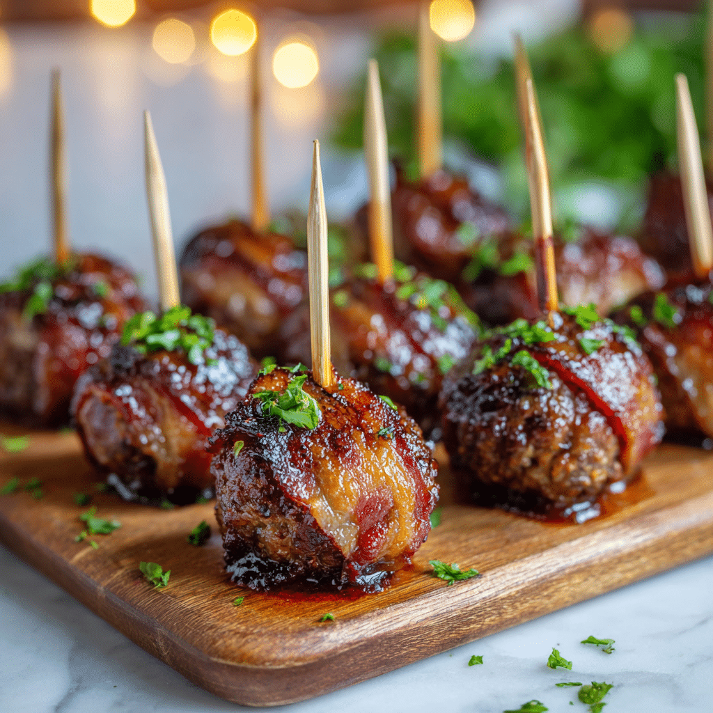 Bacon-Wrapped Dates Recipe - Recipe Image — Bacon-Wrapped Dates, savory appetizer recipes, easy party snacks, holiday appetizer ideas, crowd-pleasing finger foods